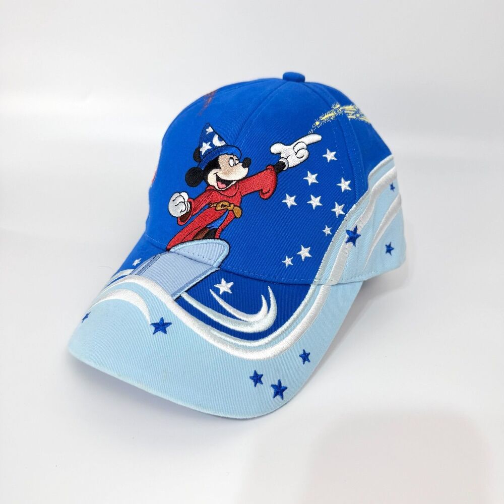 MICKEY MOUSE SORCERERS FANTASIA DISNEY PARKS Youth BLUE STRAP BACK HAT CAP